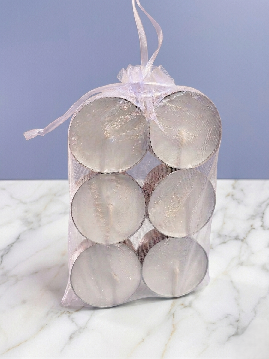🕯️ Pack 12 Velitas de Té · Cera de Soja