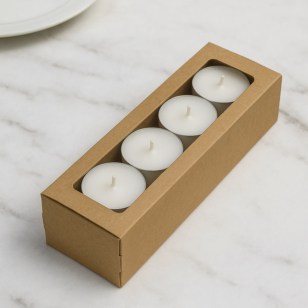 🕯️ Pack 12 Velitas de Té · Cera de Soja